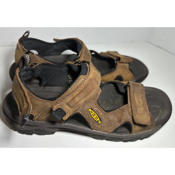 Keen Shoes Men’s Size 12 Brown Leather Strap Open ￼Toe Hiking Sandals Outdoors ￼ - Picture 1 of 9
